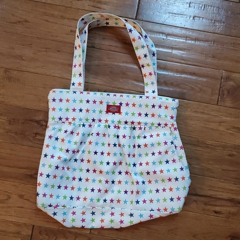 Dickies multi color stars zip top tote bag